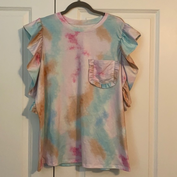 Tie dye ruffle top - Picture 1 of 3